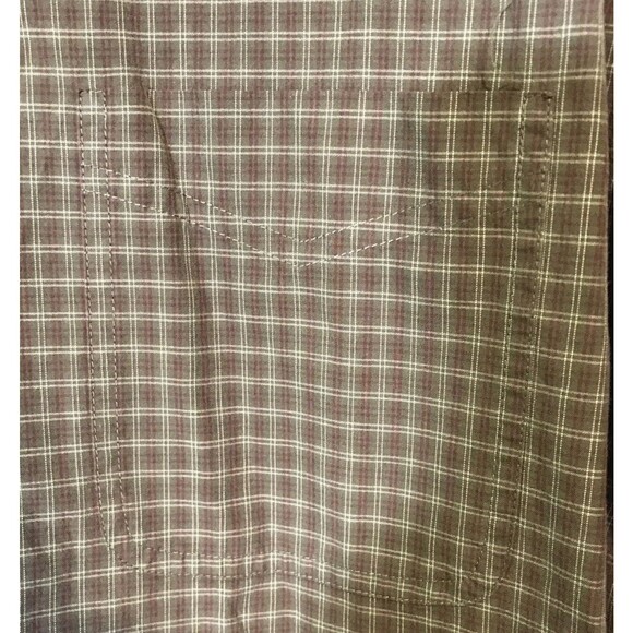 Vintage L.L. Bean Long Sleeve Button Down Brown Plaid Shirt Mens size LT Cotton - Picture 5 of 11
